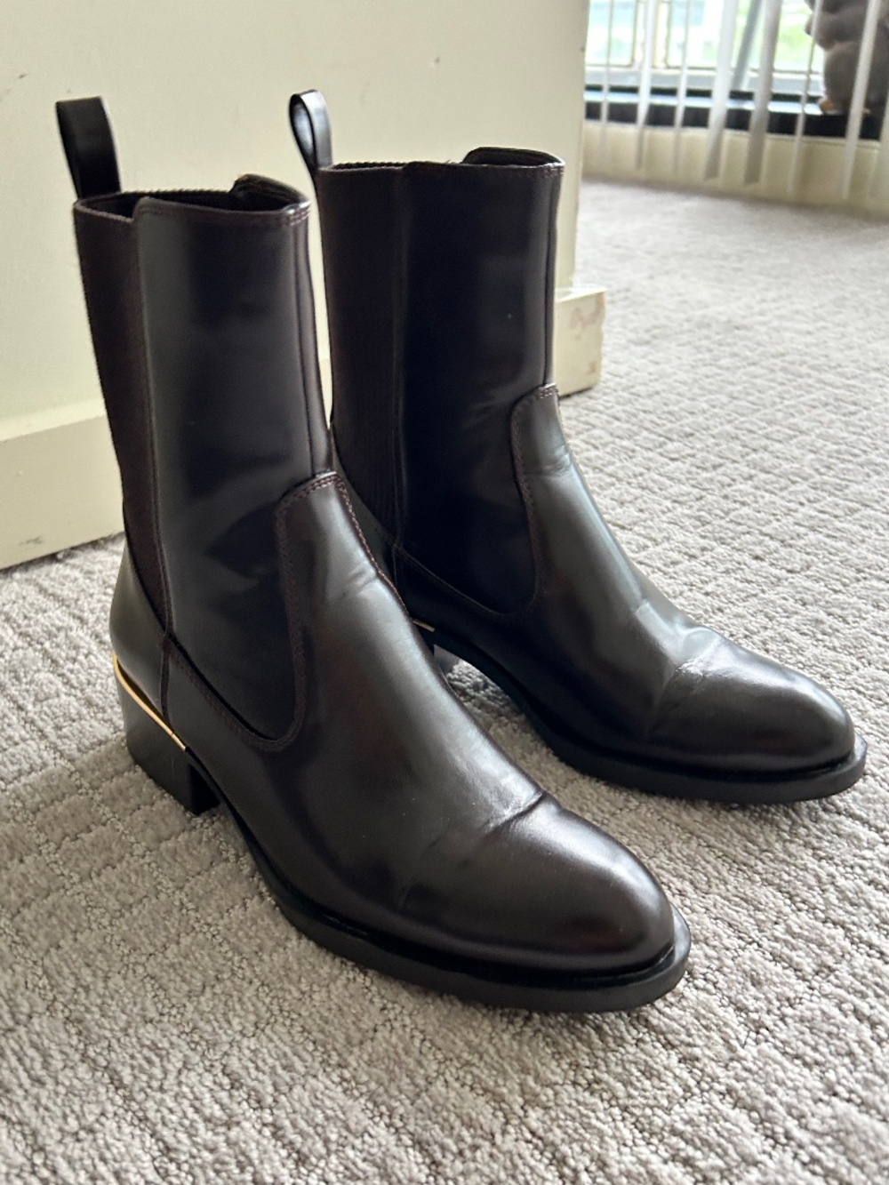 Zara brown midi boots